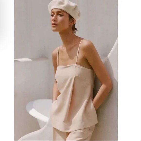 Shona Joy Ivy Tailored Strappy Top in Peanut Butter - Picture 1 of 10